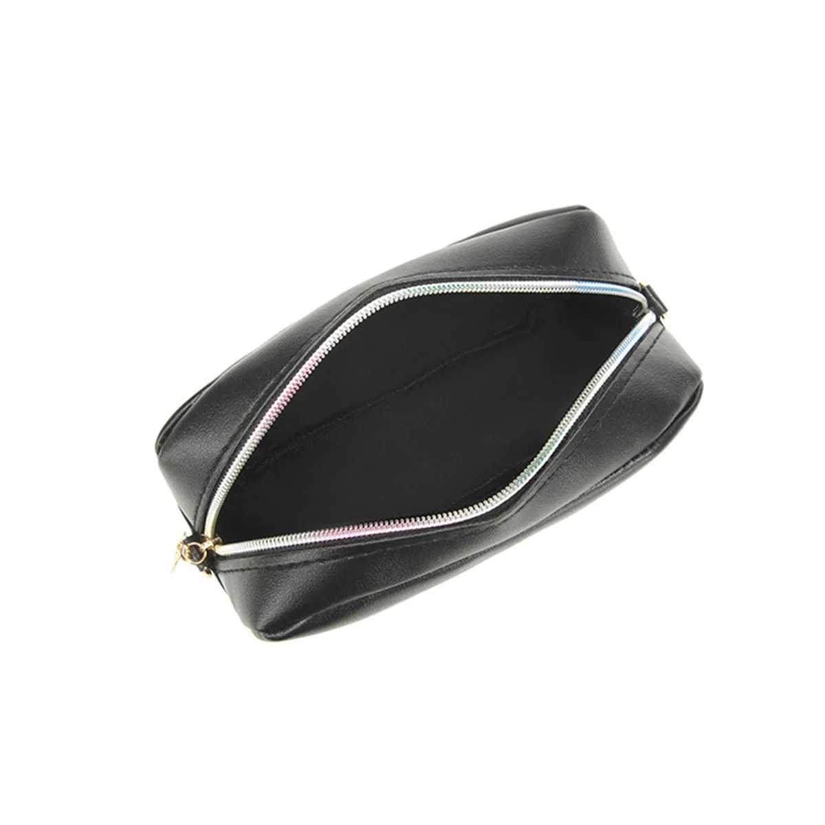 Women Black PU Leather Camera Crossbody Bag, Fashion Letter Wide Strap Shoulder Purse for Daily Casual Travel Use view 4