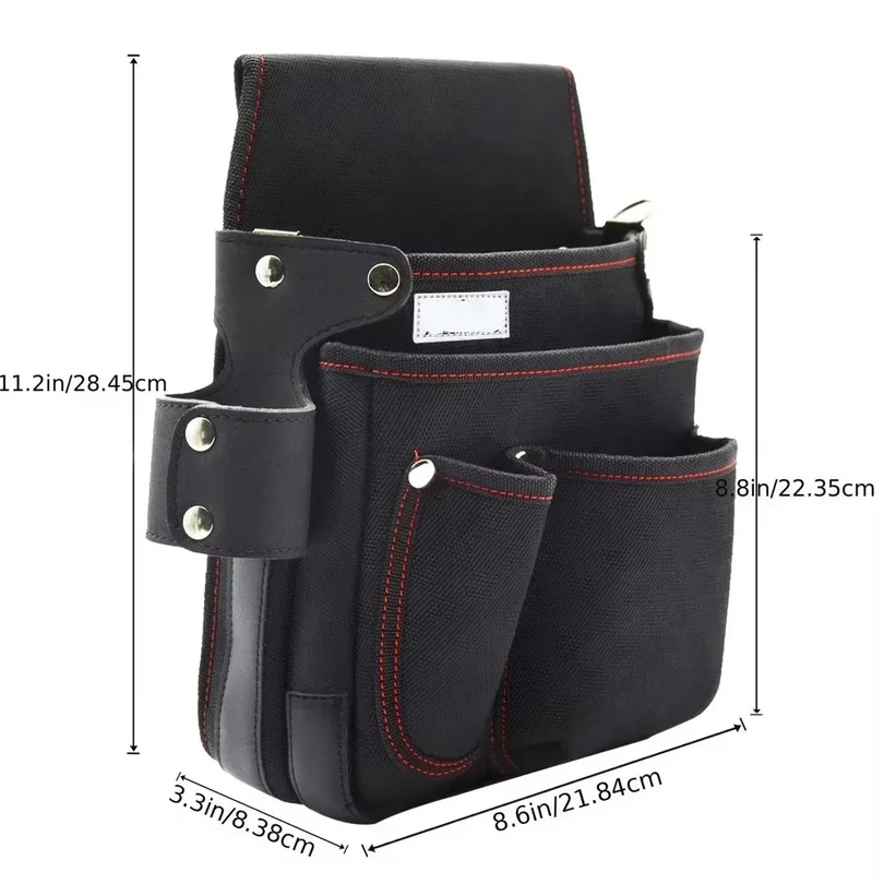 New Portable Heavy Duty Tool Pouch Multiple Pockets & Vertical Storage for Electricians & Carpenters Clip on Belt Work Pouch Bag