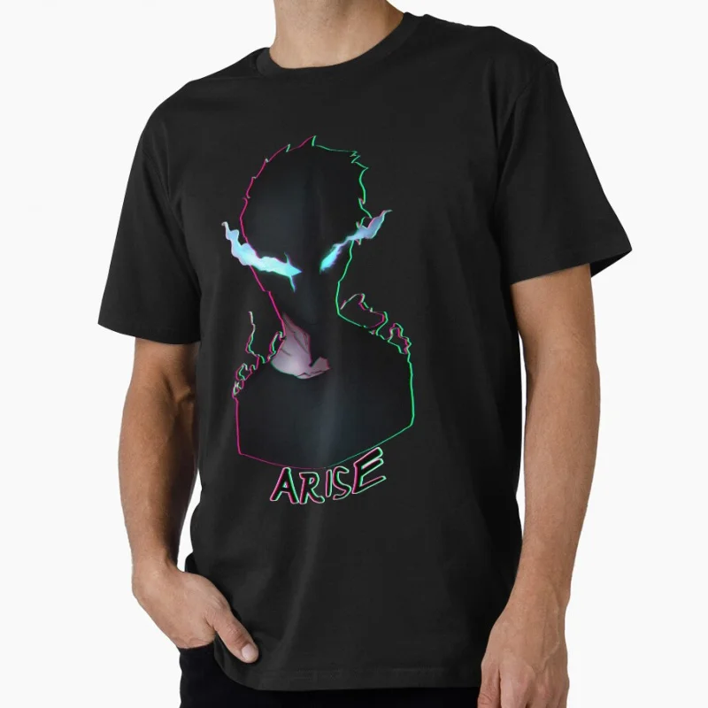 

Scribble Shadow Leader Sung Jin-Woo Manga Solo Leveling Anime t shirt for men Large size Tops 100% cotton clothes birthday gift