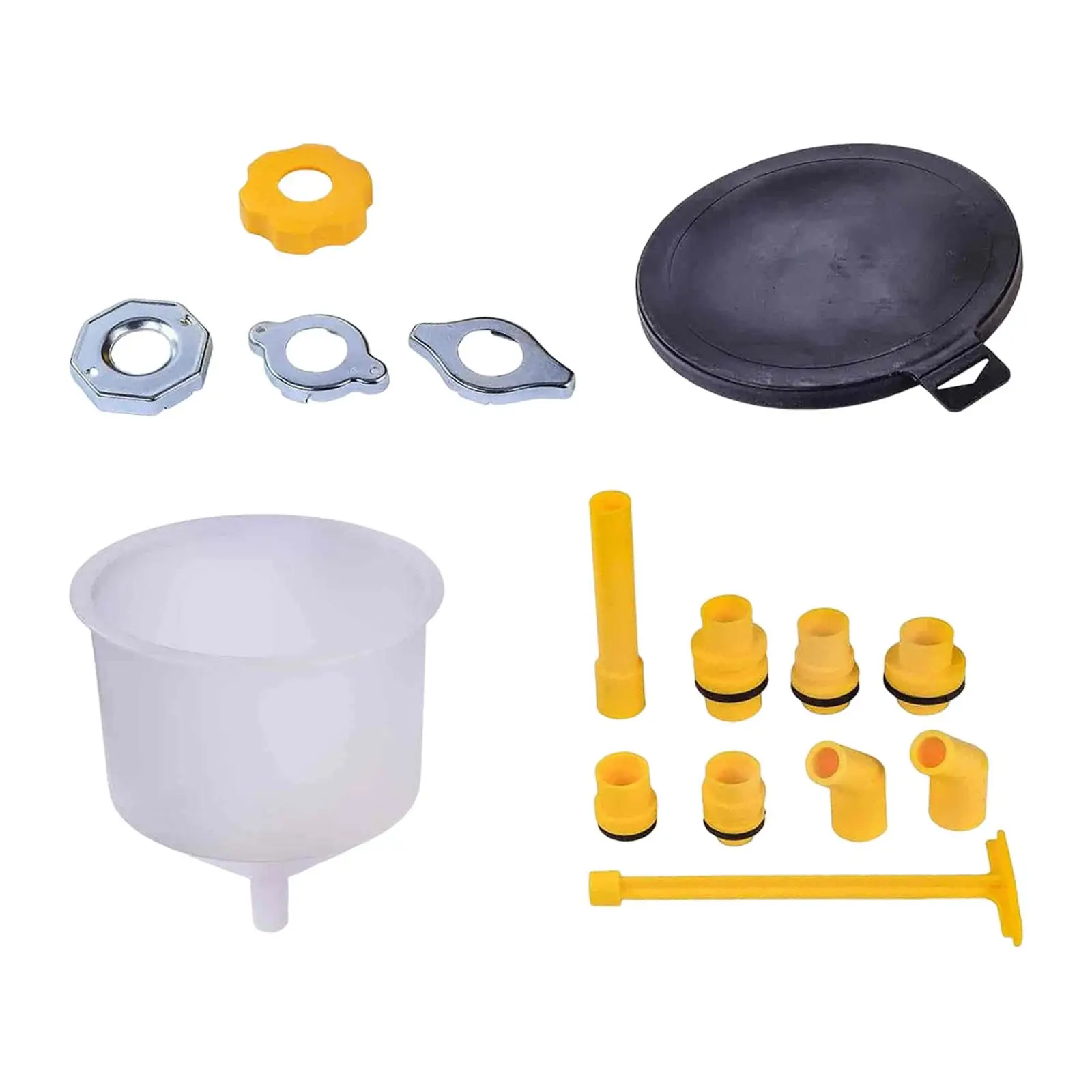 Vehicle No Spill Coolant Funnel Kit 15Pcs Highly Sealed Interface and Translucent Funnel Design Simple to clean Easily Install