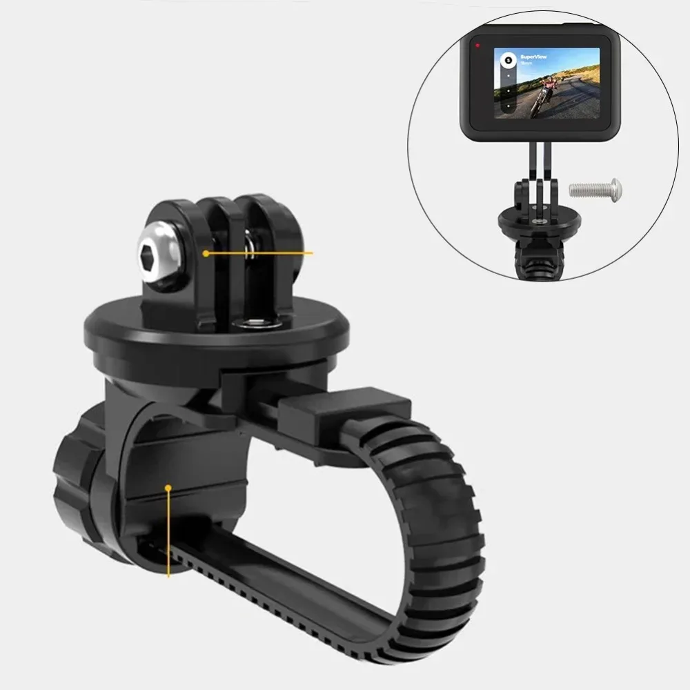 1pc Cycling Action Camera Mount – Universal Adjustable Mount for Round and Flat Handlebars – Cycling Photography Accessories