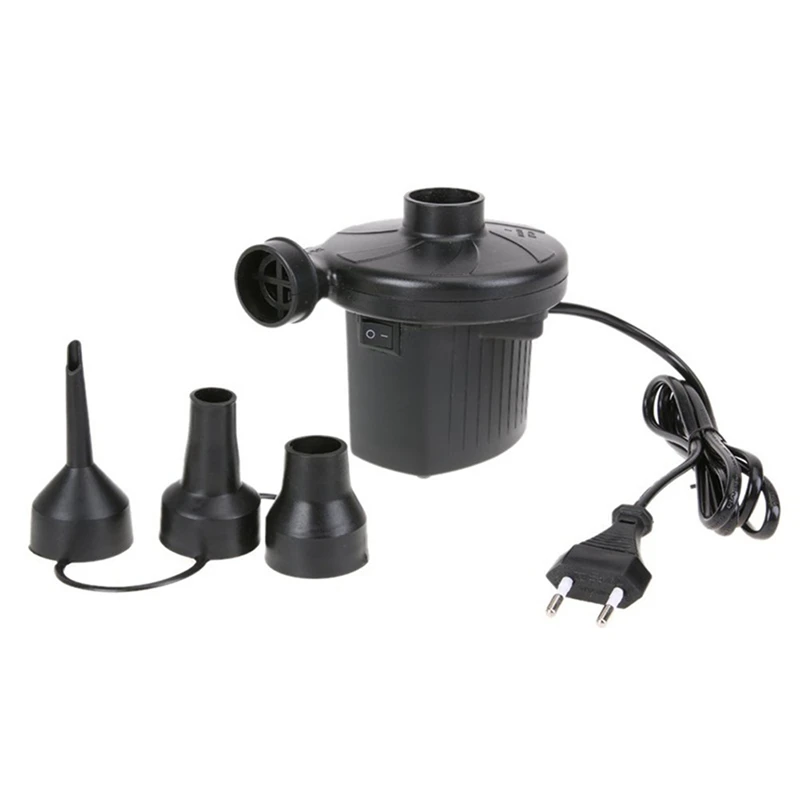 Electric Air Pump For Inflatables Portable Quick-Fill Air Pump With 3 Nozzle Inflator&Deflator Pumps For Outdoor Camping EU Plug