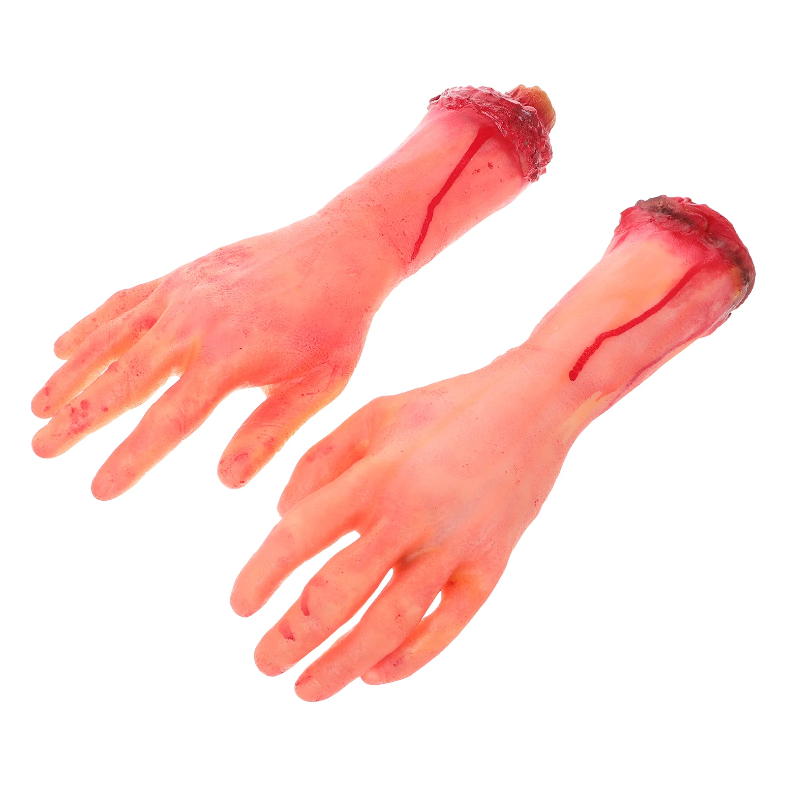 2 Pcs Horror Prosthetic Hand Decoration Halloween Fake Hands Supplies Haunted House Props Broken Cosplay