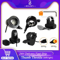 Electric Bike Thumb Throttle Right/Left 3 Pin Waterproof/SM Plug Connector 24V-72V Bicycle Accessories Cycling