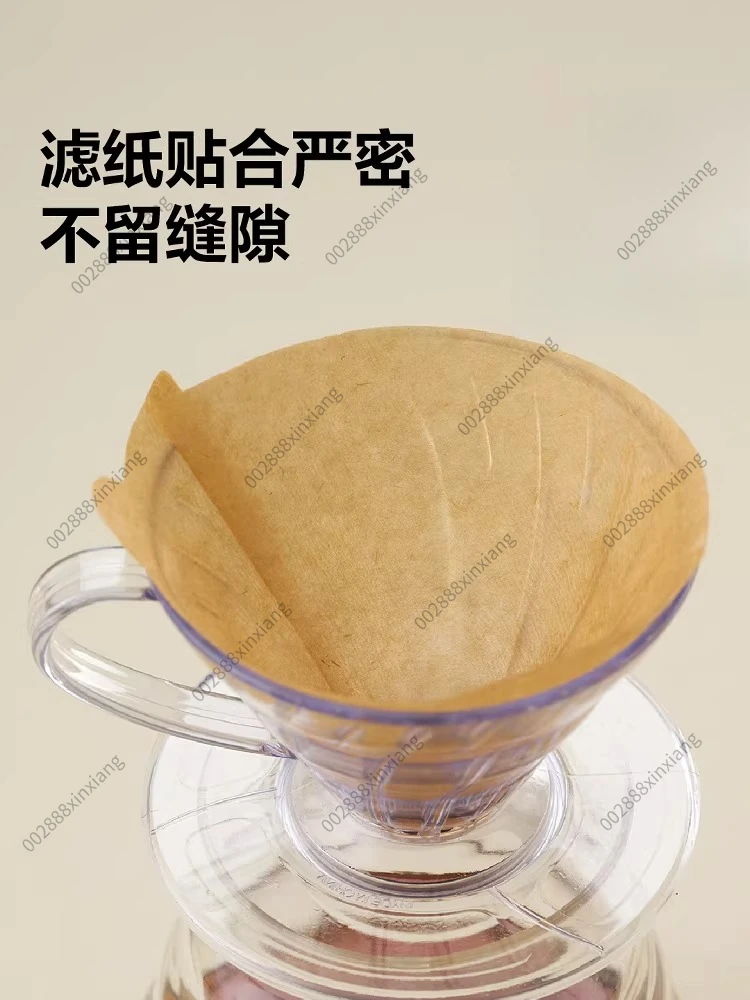 100pcs Coffee Filter Paper Raw Wood Pulp Filters for Pour Over Drip Coffee Cone & Cake Shape American Style