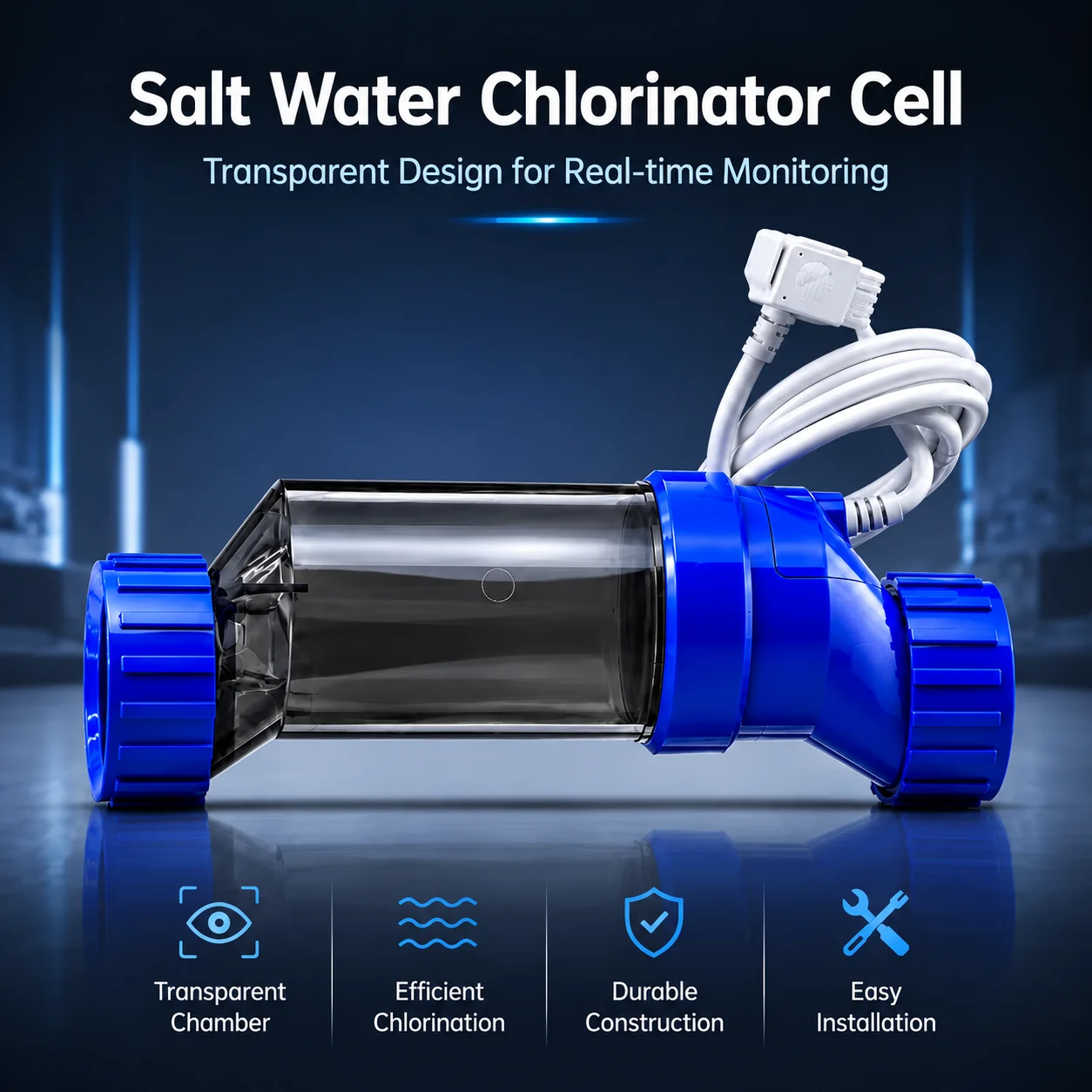 Pool Salt for T-CELL-15  Replacement, Complete Kit with Control Panel & Flow Switch 40,000 Gallon