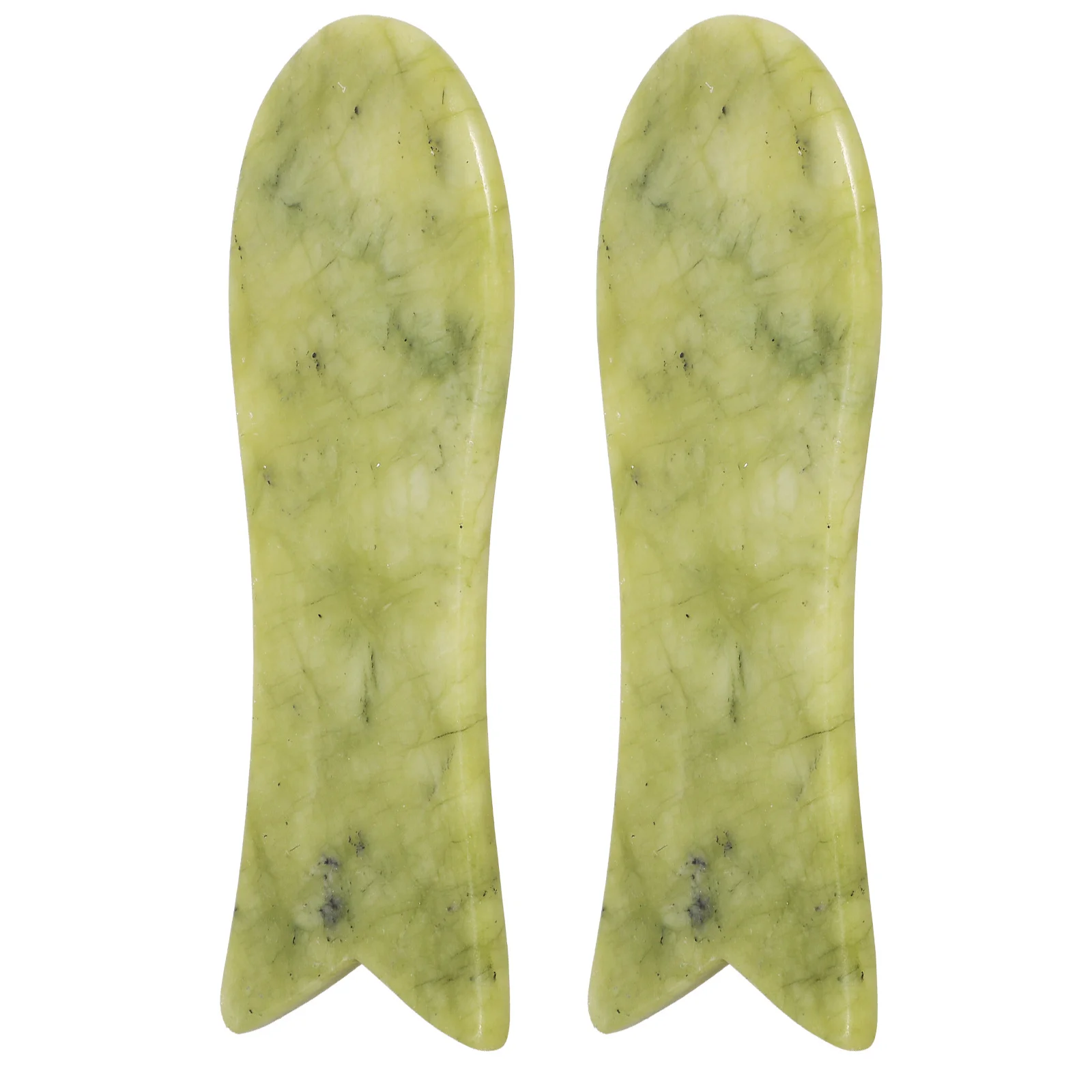

2Pcs Green Gua Sha Stone for Facial Contouring Body Pain Relief Meridian Cleansing Skin Toning Firming Scraping Plate for Spa