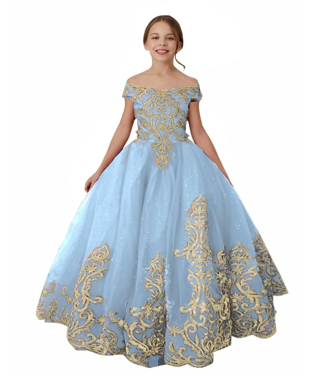 

Flower Girls Dress Gorgeous Princess Formal Pageant Dreses Party Prom Puffy Ball First Communion Gowns Elegant Evening Dresses