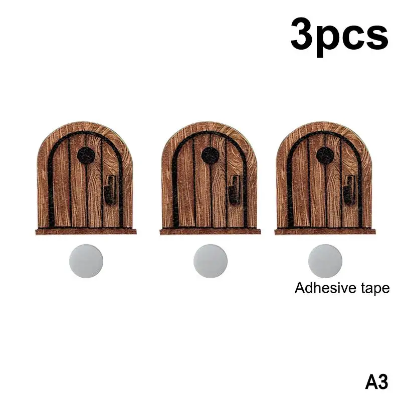 1 3 5pcs Vintage Wooden Mouse Door Decor Adhesive Tape Easy Install Fairy Tale Scene For Kids Bedroom