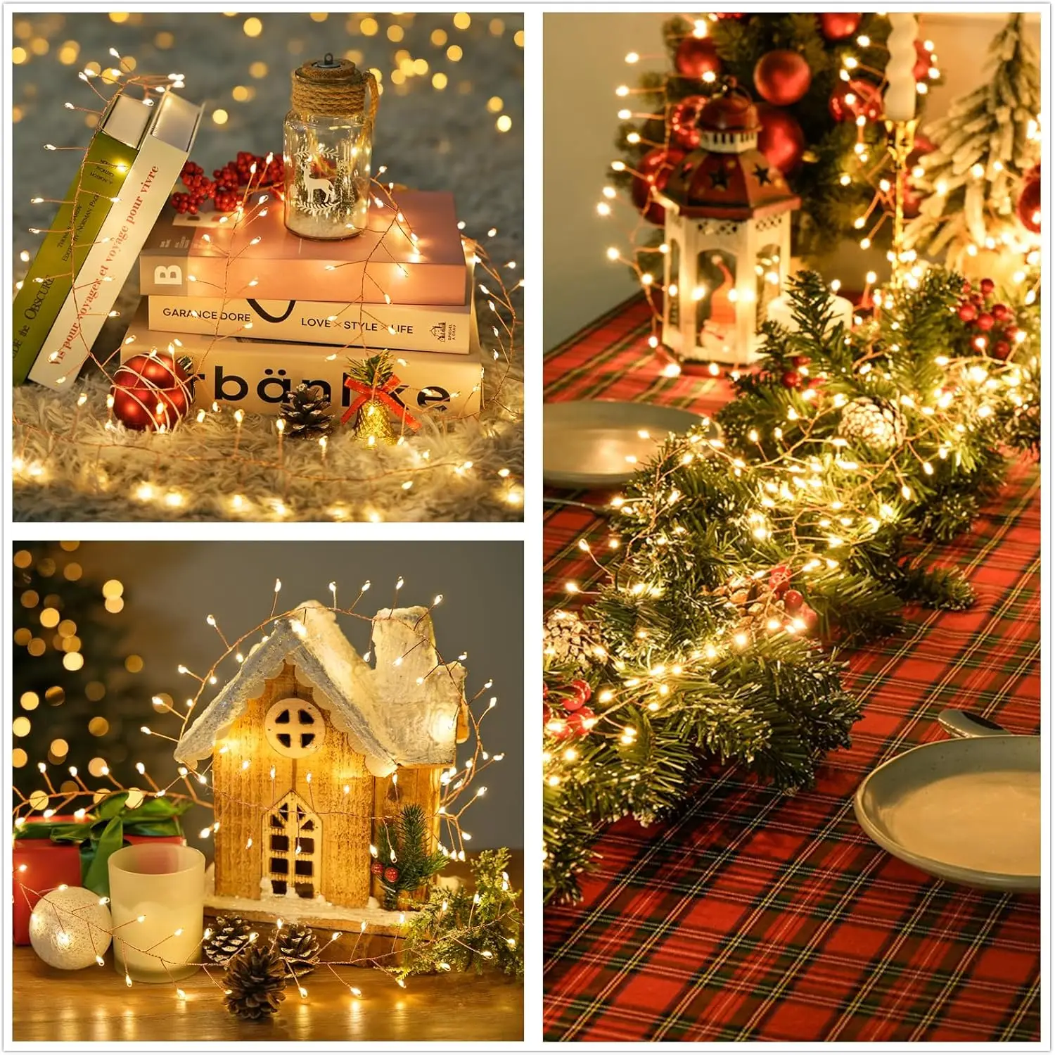 300/500leds Cluster Christmas String Lights Outdoor Decoration Indoor Garden Tree Plug Wedding Copper Wire Holiday Lighting