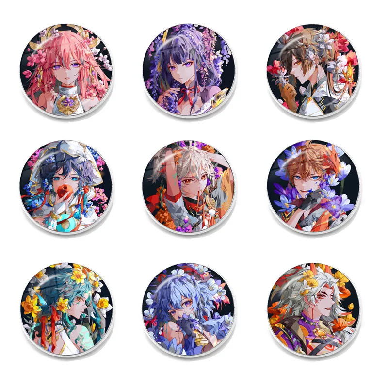 Game Genshin Impact Brooch Pins Anime Badge Cosplay Yae Miko Xiao Zhongli Accessories For Clothes Backpack Decoration Gift