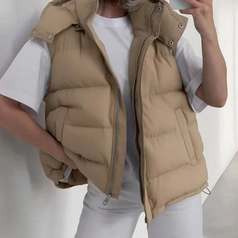 2025 Autumn and Winter New Fashion Trend Thickened Warm Vest Sleeveless Cotton Jacket