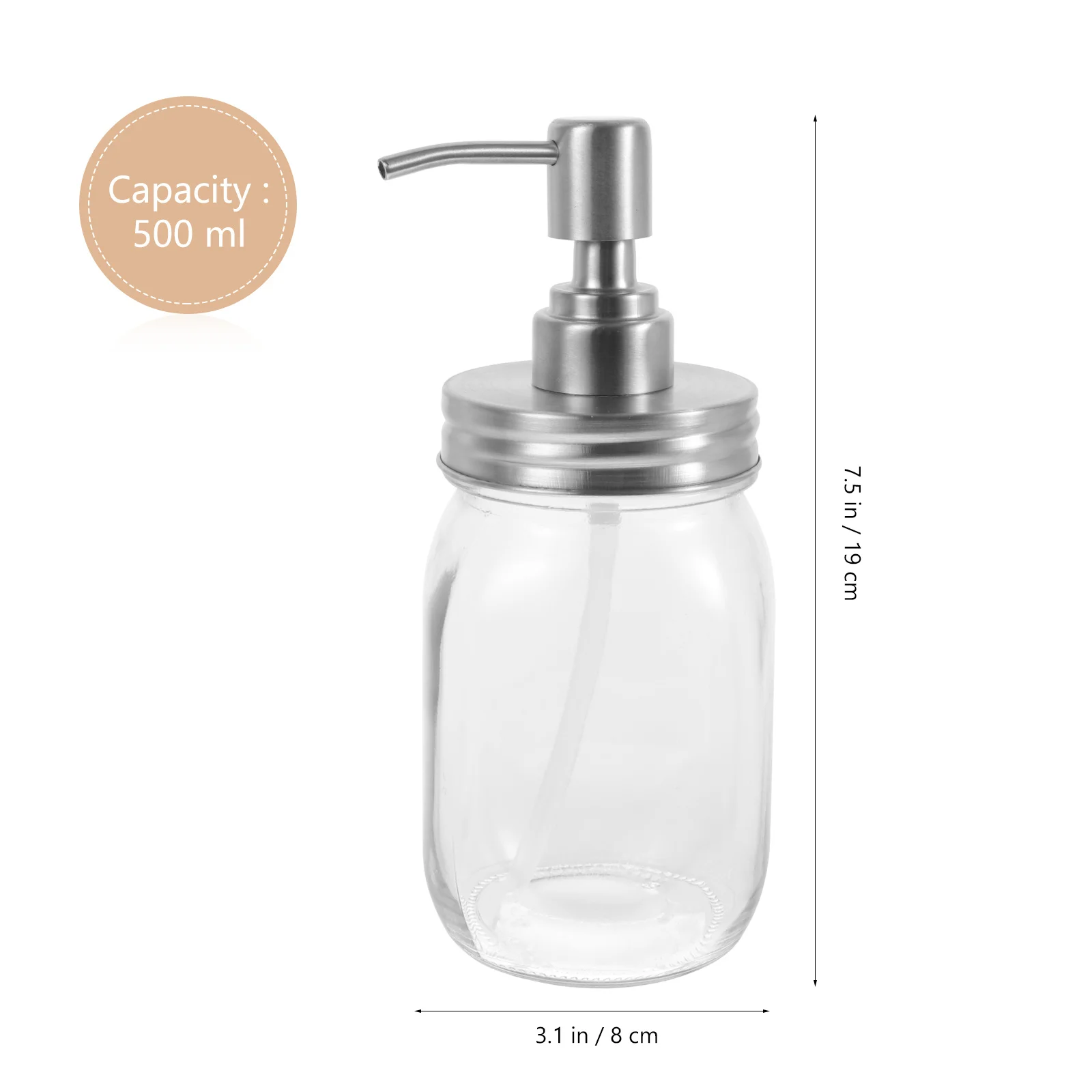500 ml lotiondispenser glas roestvrij staal perstype pomp voor handzeep shampoo etherische olie keuken badkamer hotelgebruik
