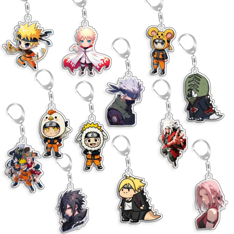 

Акриловый брелок-подвеска ручной работы с персонажами аниме: Наруто, Харуно Сакура, Дейдара, Учиха Саске, Джирайя, Зетсу, 5 см, подарок