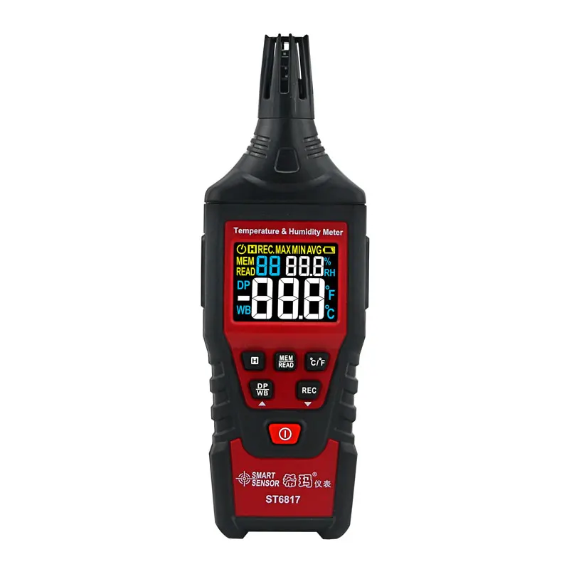 

ST6817 Handheld Sensor Temperature Humidity Meter LCD Backlight Digital Temperature Humidity MeterforEngineering production Tool