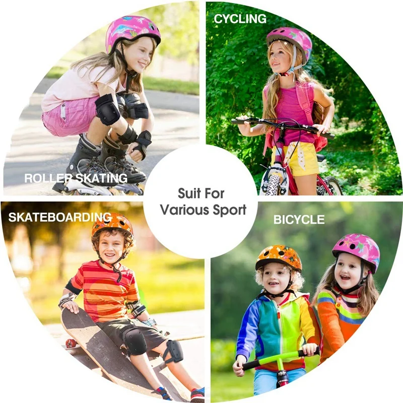 Cute Kids Bike Helmet Boys Girls Adjustable Safety Comfort Helmets For Multi-Sports Cycle Skating