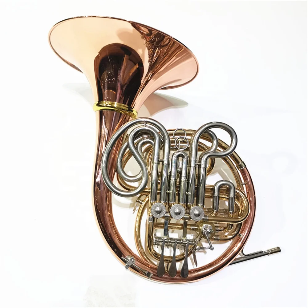 

4-key Double Gold Brass Bell French Horn Instrument