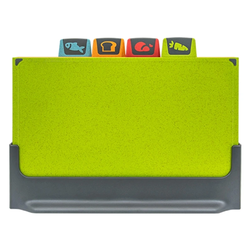 4pcs 플라스틱 주방 보드 6mm 두꺼운 유연한 PP 비 슬립 컷 블록 커팅 매트 음식 아이콘 주방 도구