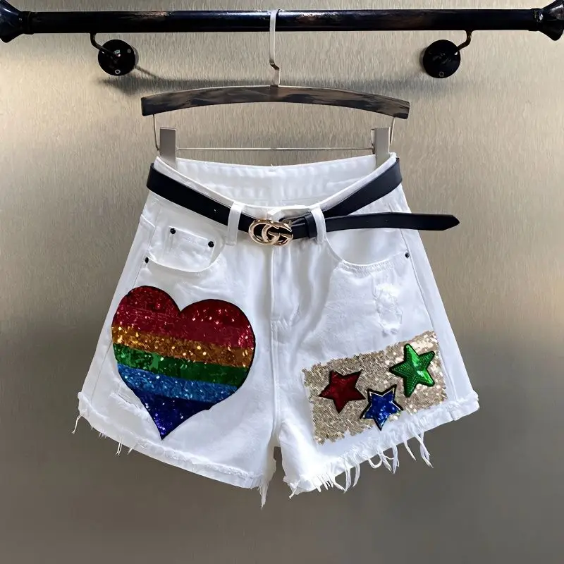 

Heavyweight Handmade Needlework Fla Diamond Large Pearl Sweet Pine Casual Denim ort orts Summer Leisure W...