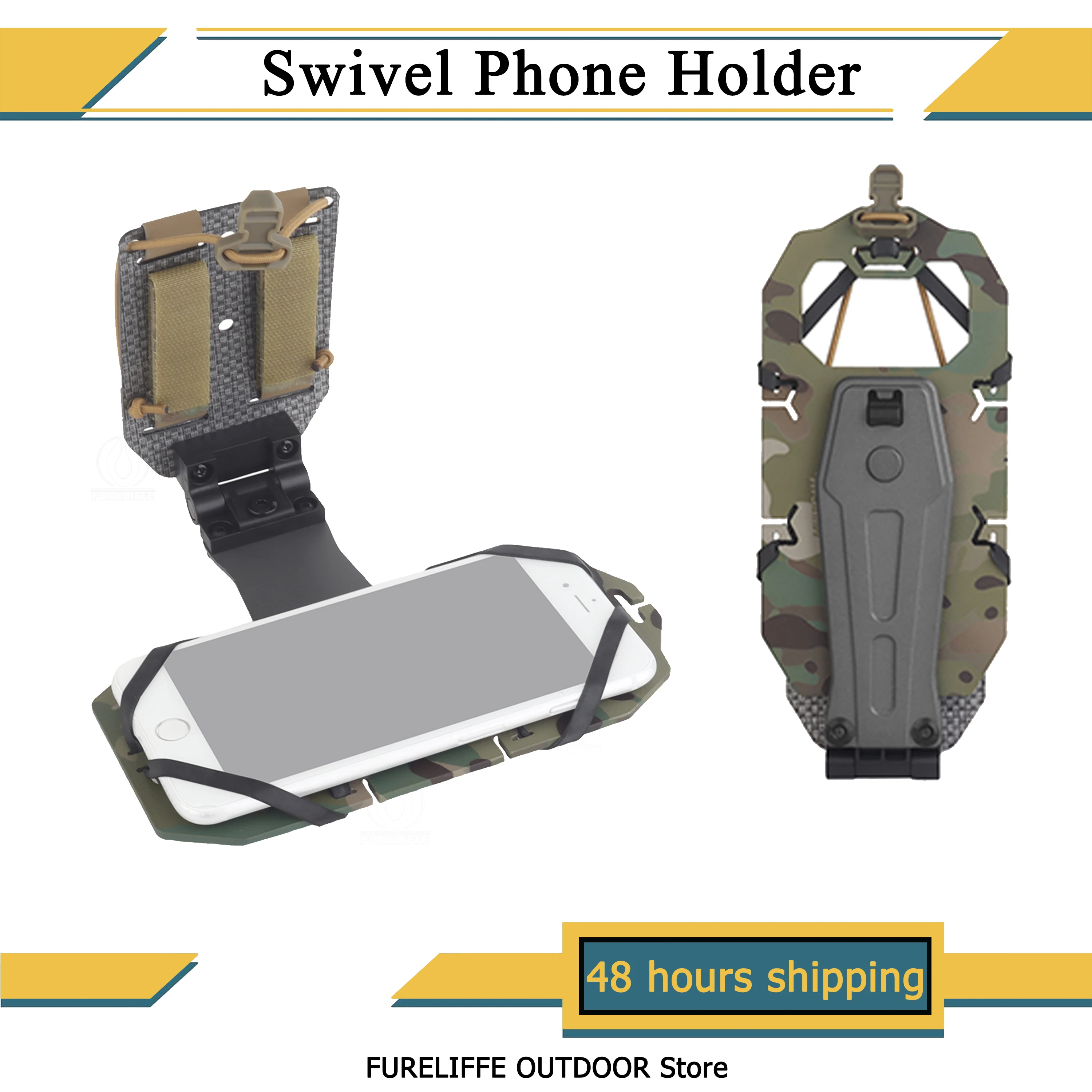 

New Tactical Swivel Phone Holder Tactical Vest Chest Plate Fits Molle Holder Accessories/Tactical Accessories