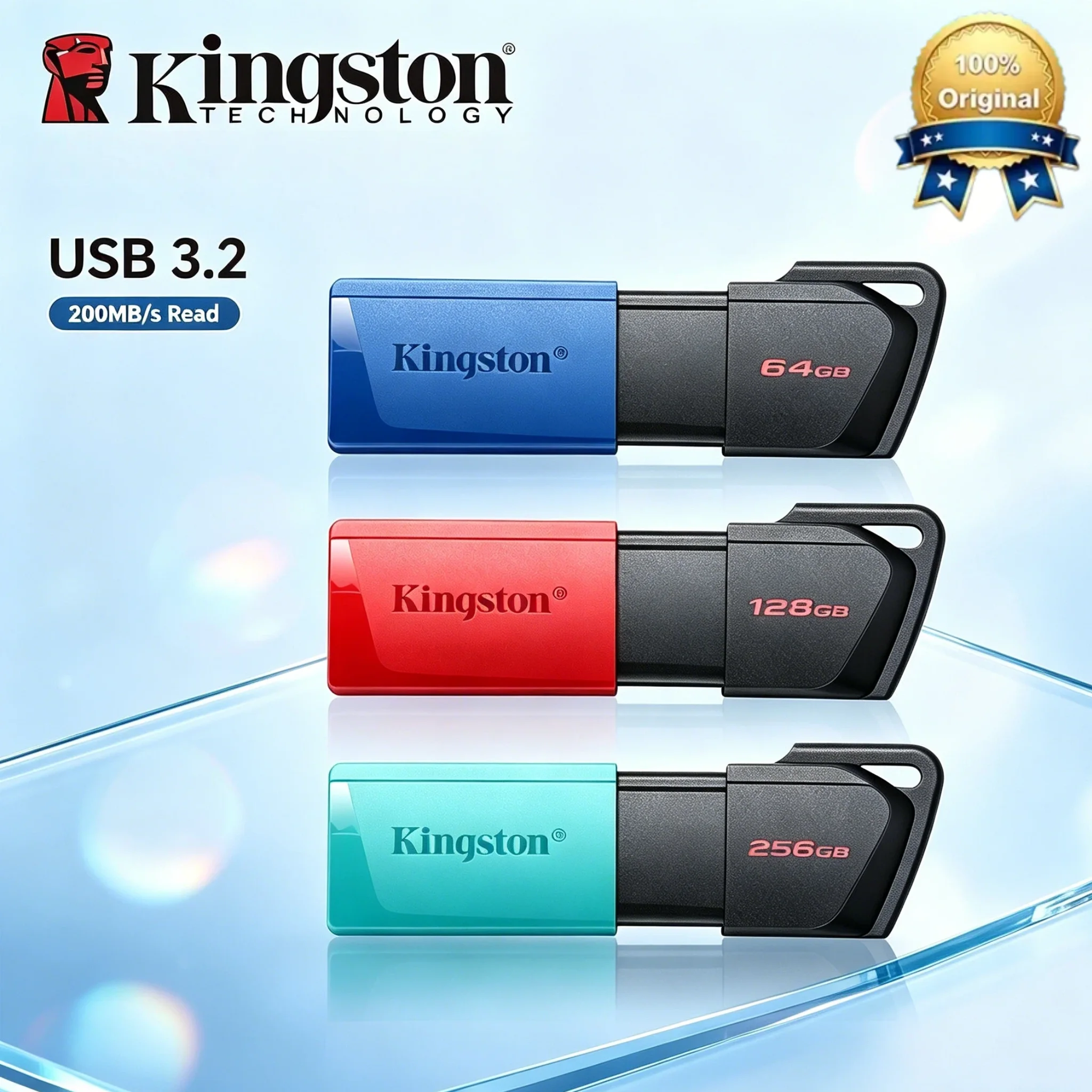 Kingston USB 3.2 Gen 1 DTX 64GB 128GB 256GB Original Pen Drive U Disk Flash Drive High Speed for Desktop PC Laptop