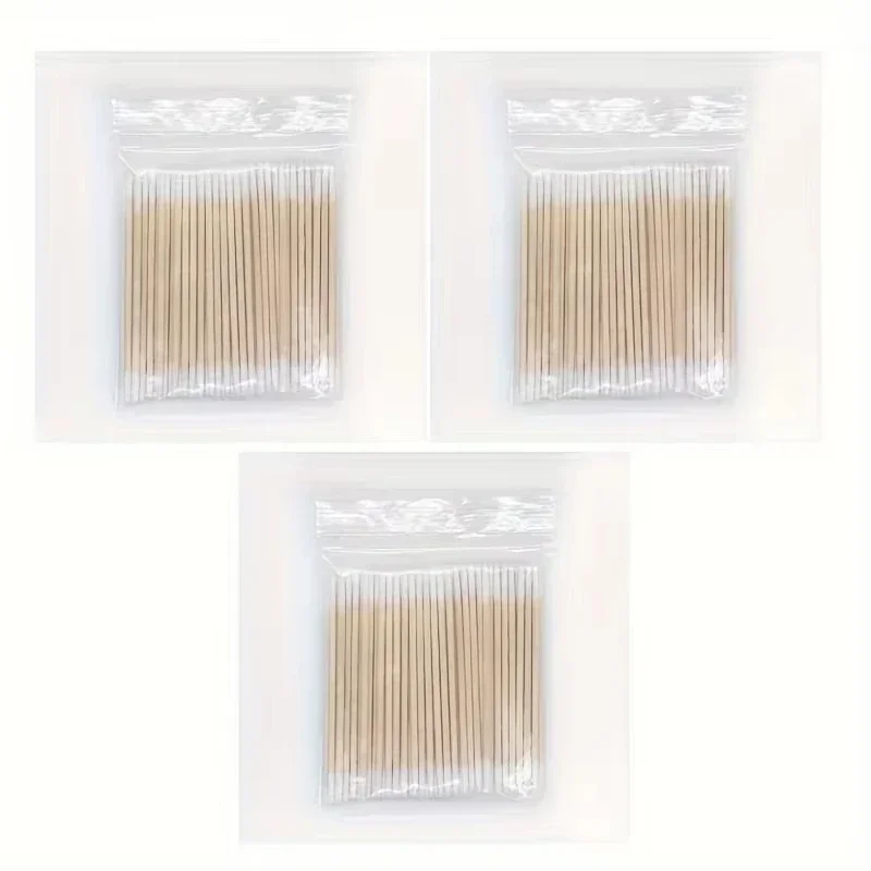 Micro brosses jetables Ultra-petites, Extensions de cils, outils pour enlever la colle, coton-tige en bois à Double extrémité, non pelucheux, 7cm, vente en gros