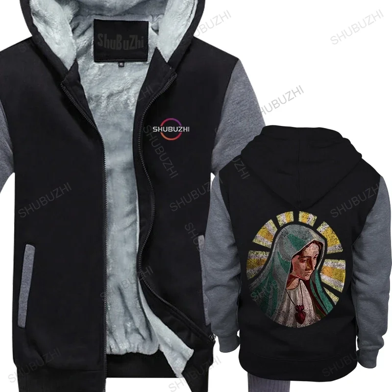 Hot sale men brand thick hoodies winter warm jacket Holy Mary hoody Maria Mother Bloody Christ Jesus Religion Ave Church Holy