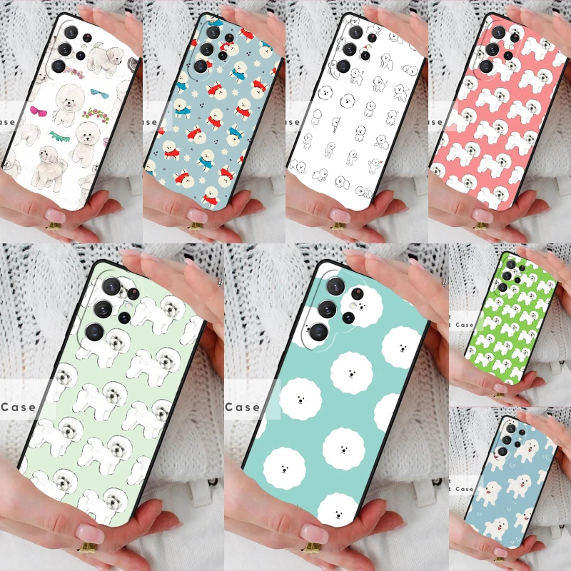 Cute Cartoon Bichon Frise Phone Cover Case for Samsung Galaxy S26 Ultra S20 FE Note 10 S24 S23 S21 S25 Plus S22