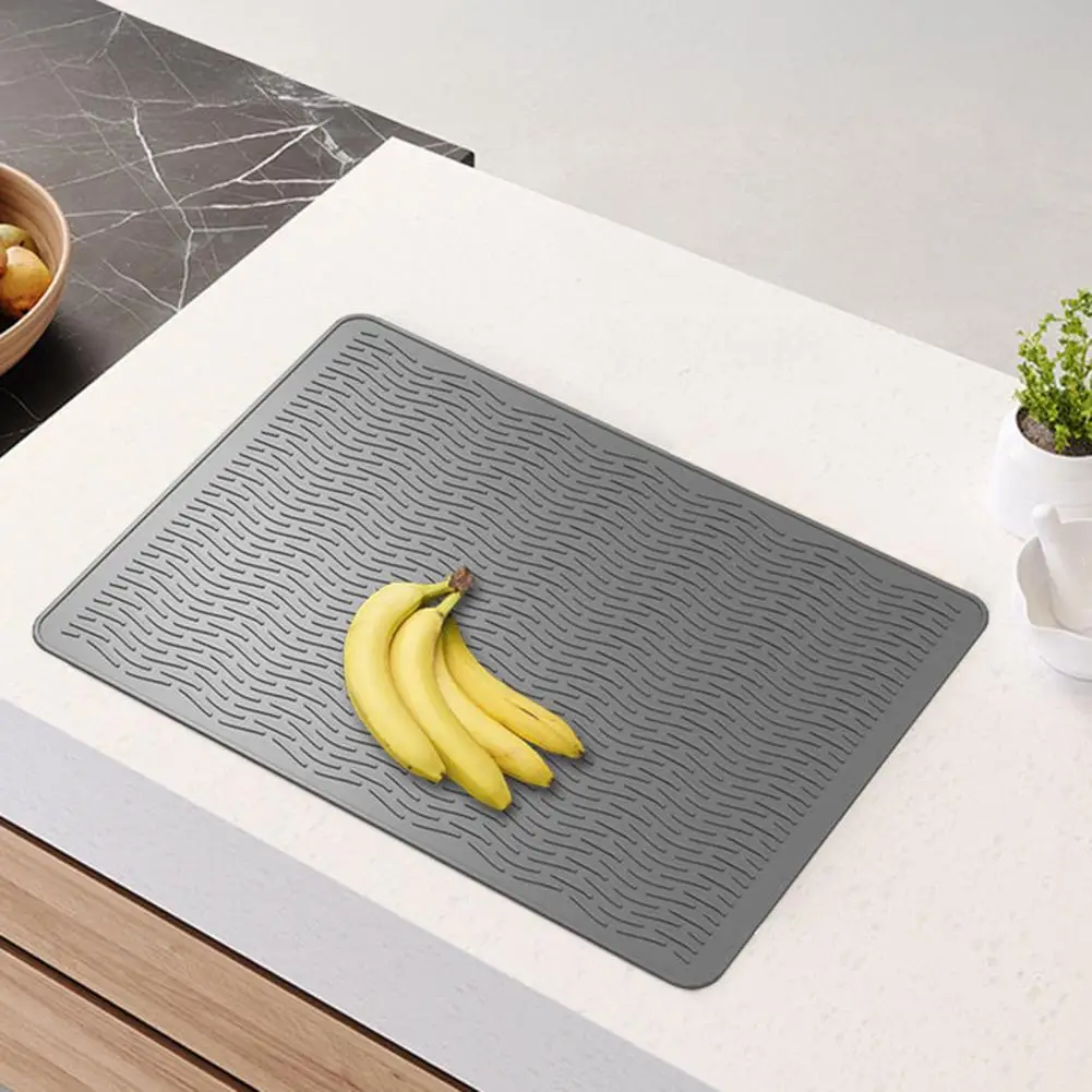 وسادة مطبخ مقاومة للحرارة غطاء زجاجي مضاد للحرق وسادة تصريف من السيليكون مقاومة للحرارة للأواني الساخنة لكونترتوب للأواني #4