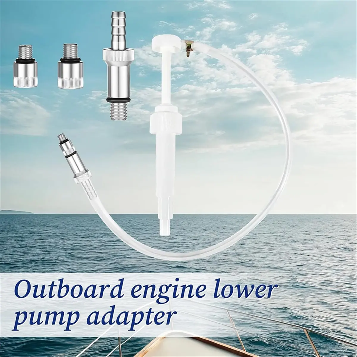 REST 6 Pcs Lower Unit Gear Oil Pump Adapters for Most Outboard Motor,3/8'' Metal Swivel Adapter,8/10mm Adapters Fit