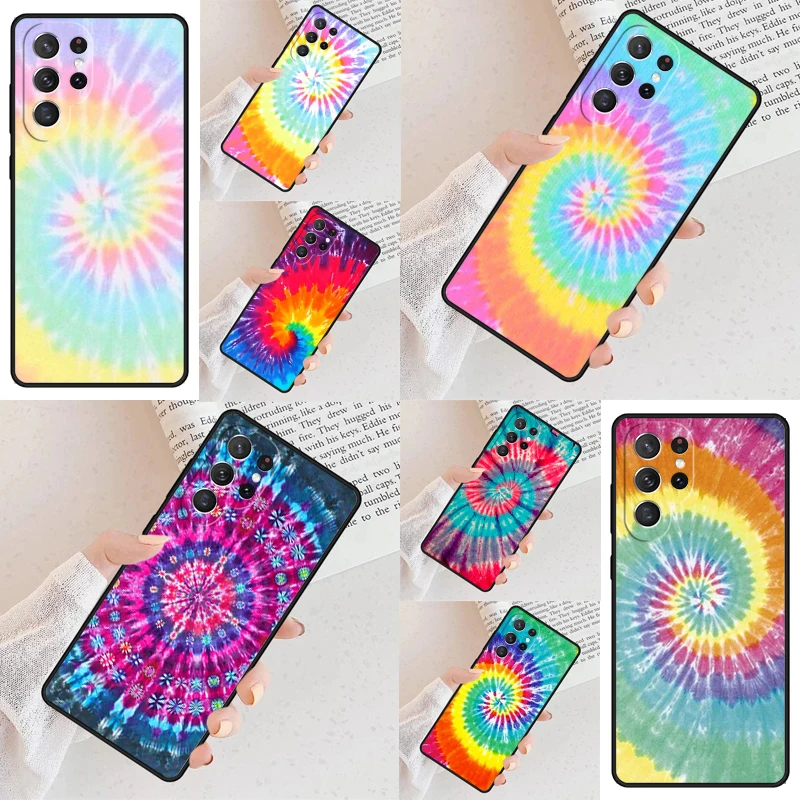 Colorful Tie Dye Rainbow Hippie Art Phone Case For Samsung Galaxy S24 S23 S22 S21 Ultra S10 Note 10 Pro S20 Plus FE S9 S8 Cover