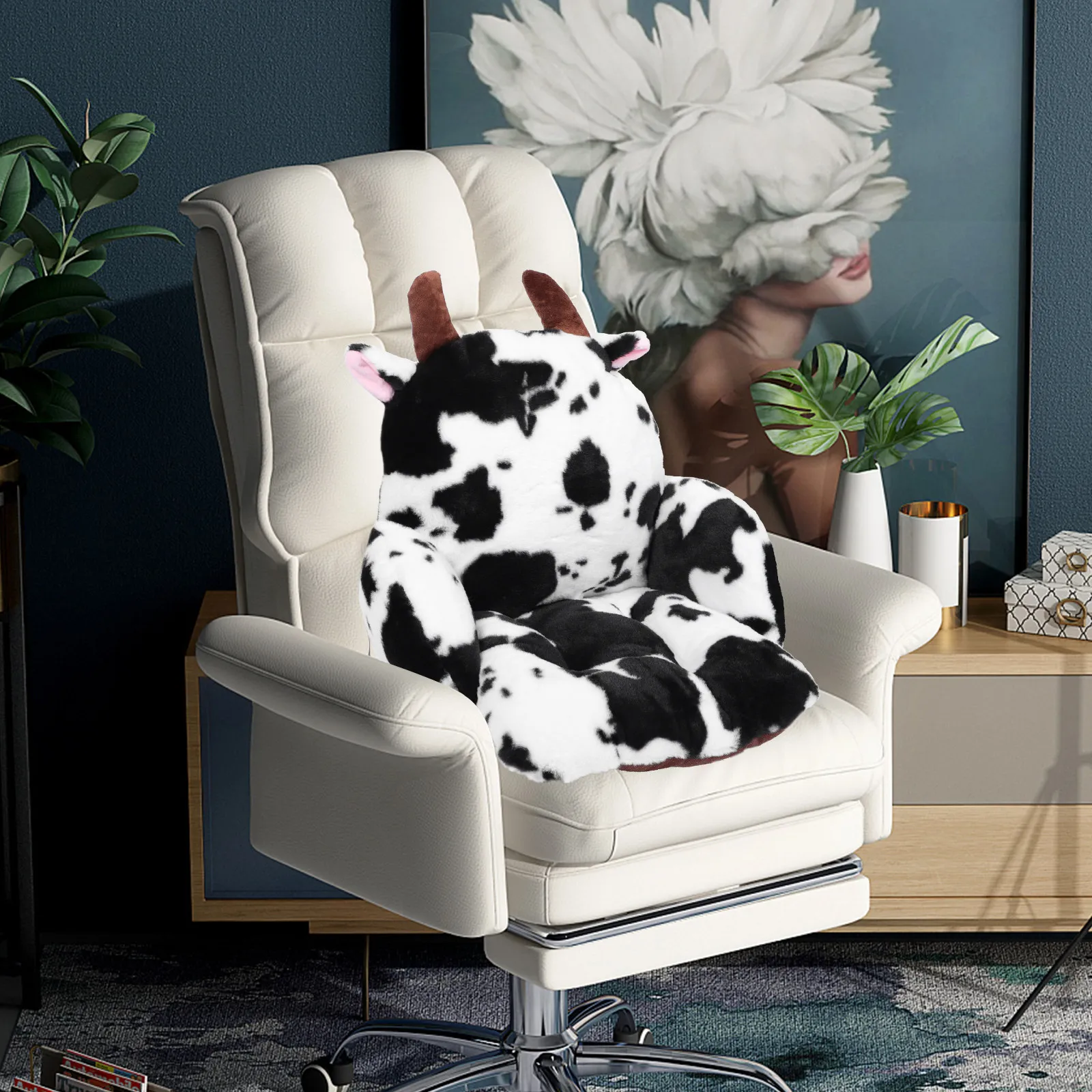 

1Pcs Cow Pattern Seat Cushion Soft Comfortable Chair Cushion for Dining Office Sofa Seat Backrest Support Mat Adorable Sofa Mat