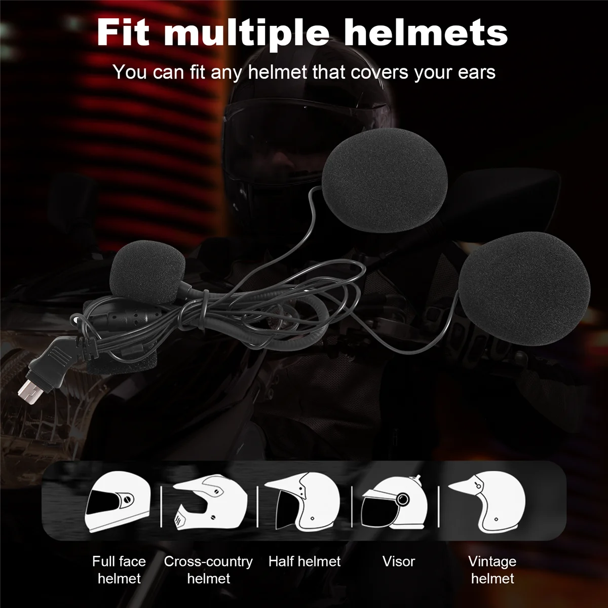 Zestaw słuchawkowy Bluetooth do kasku motocyklowy głośnik mikrofonu akcesoria do zestawu słuchawkowego na pół kasku