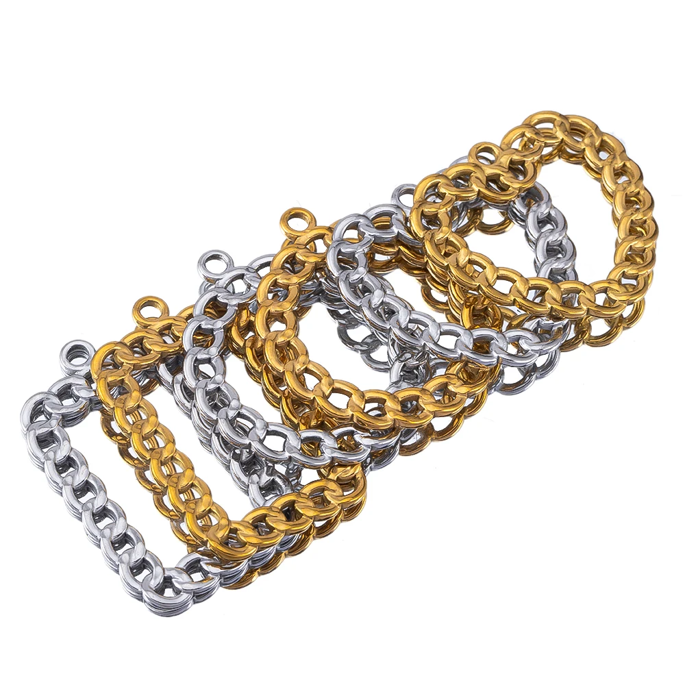 

2pcs Stainless steel chain Hollow Heart Round Square Pendant For Diy Jewelry Making Earrings Necklace Gift Accessories Supplies