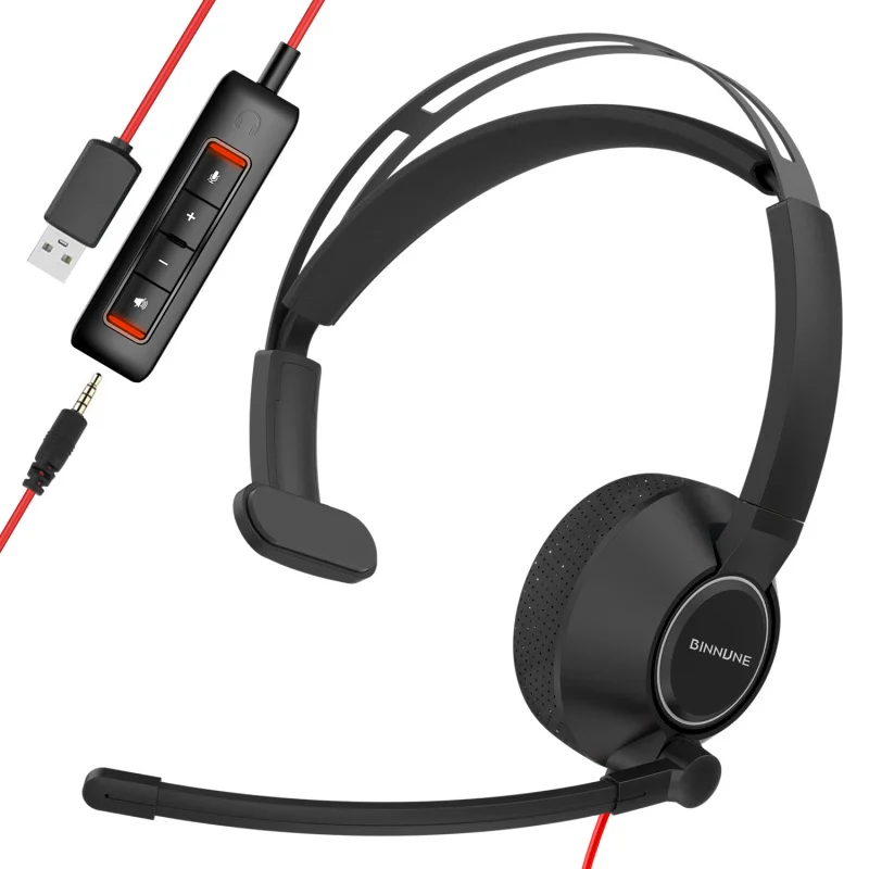 

BINNUNE BH02 Lightweight Call New Model Customer Service Office Aviation Business Driver Headset