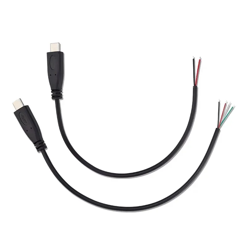 Type C USB 2.0 Male Female Plug Power Supply Charger Connector 2Pin 4Pin USB-C DIY Repair Cable Welding Type Wire 0.25M 1M