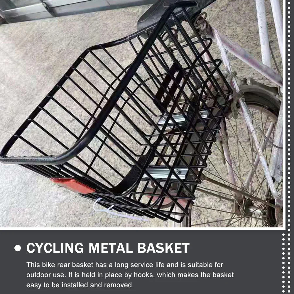 

1Set Cycling Rear Basket Metal Sturdy Frame for Electric Bike Outdoor Use Reliable Mounting Kids Bicycle Accessory