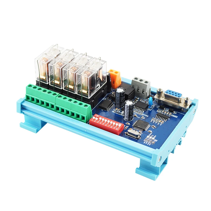 AoShangMing 4-Channel RS485+232 Communication Relay Module RS485 Modbus RTU/232 DC12V/24V Relay Output Module for Robotics