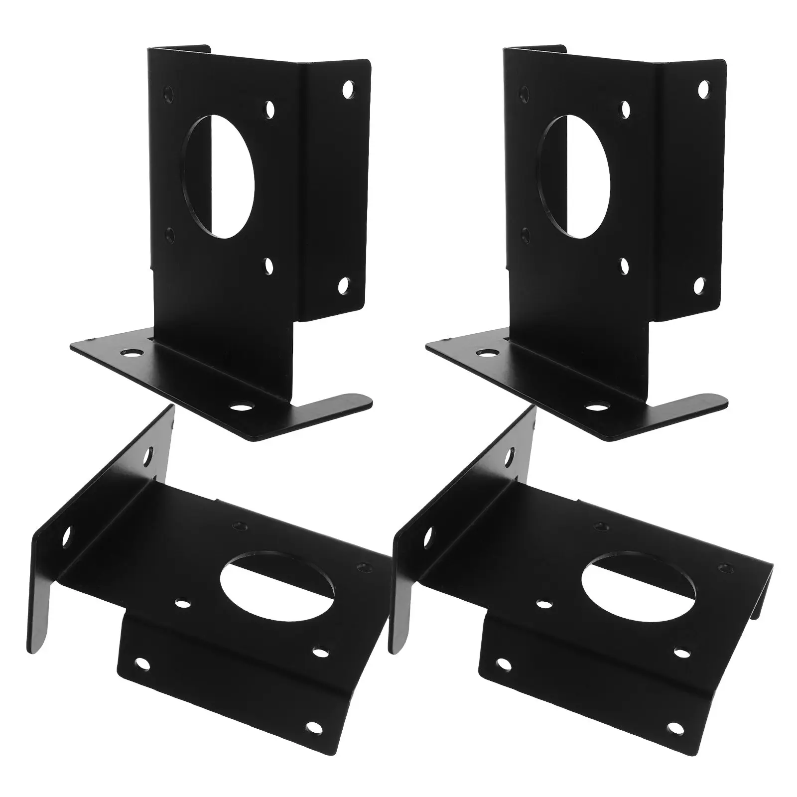 4Pcs Heavy Duty Weatherproof Deck Post Support Base for Pergola Pavilion Railing Wood Metal Posts 4x4 Inch Black Stable Anchor