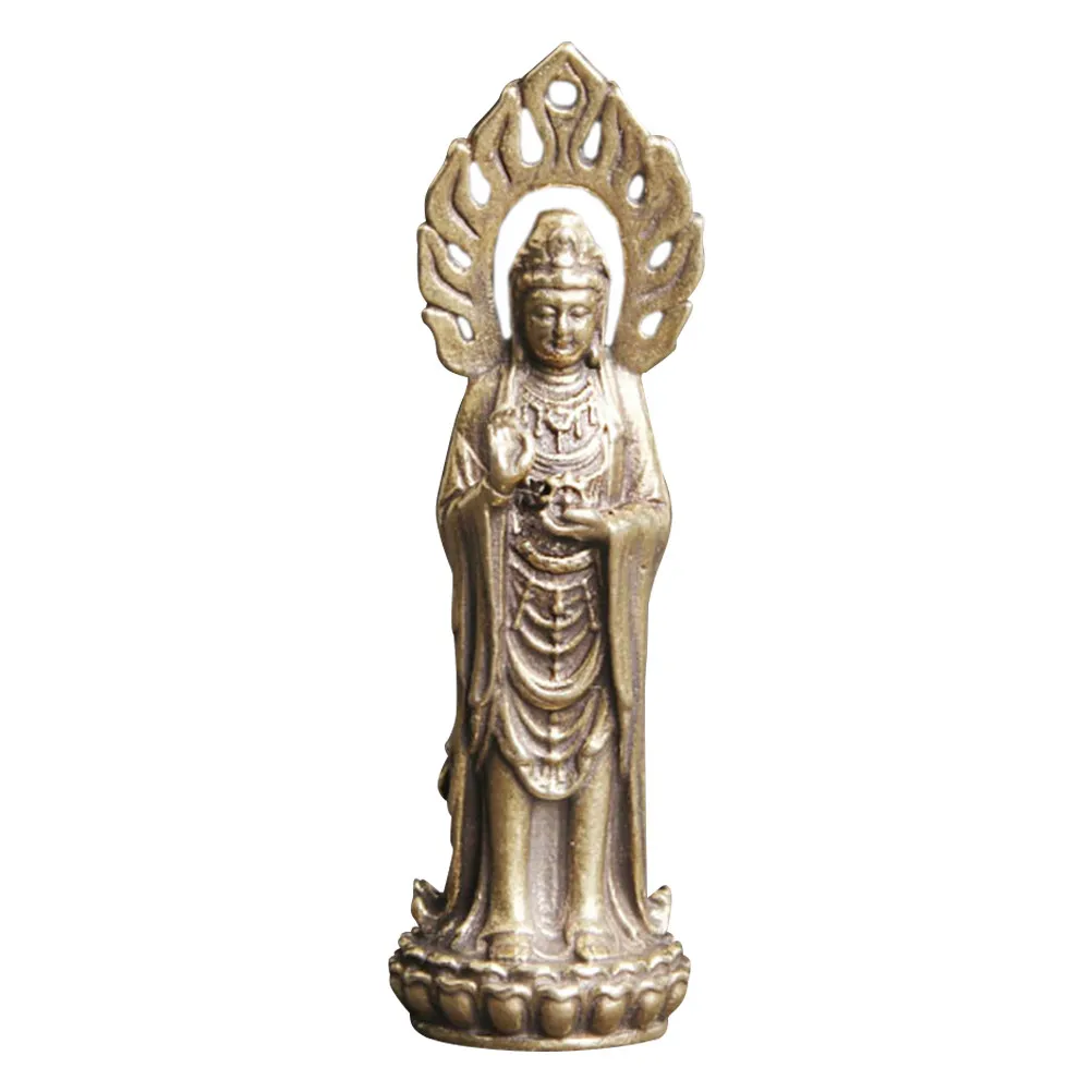 

Avalokitesvara Brass Buddha Statue Desktop Office Decor Home Temple Decoration Religious Buddhism Adornment Guan Yin Hanging