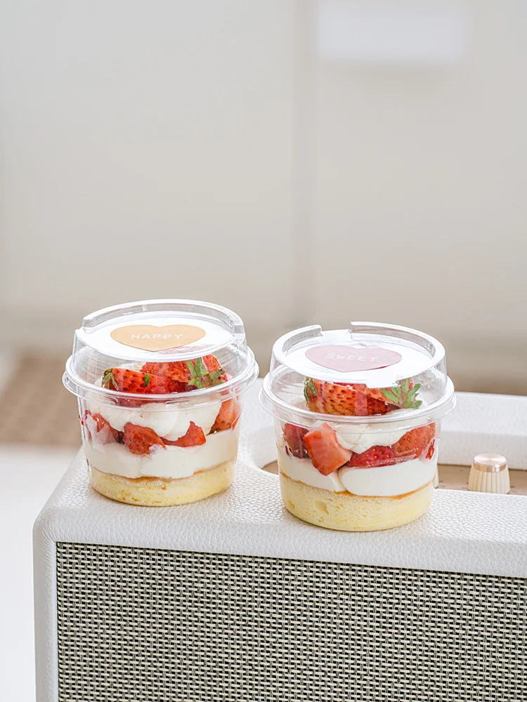 

Disposable round Mousse Cake Cup Tirsu Box Double Skin Milk Wood Pudding Yogurt Baking Paaging Box Kitchen Cooking Tools
