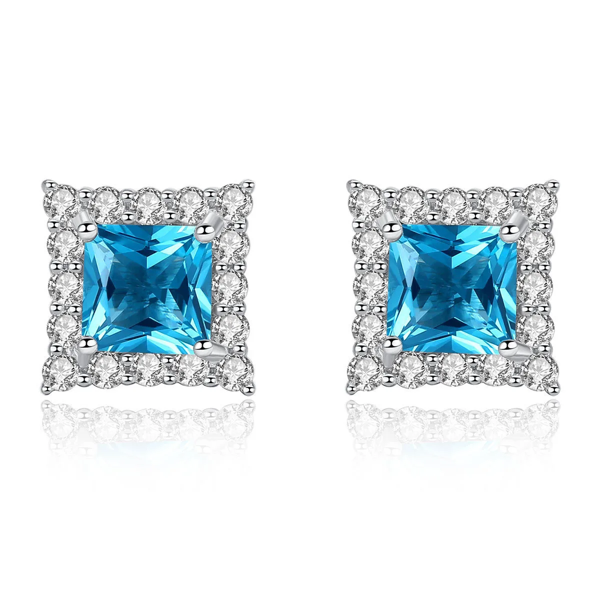 

Серьги из стерлингового серебра Bohemia S925, синие геометрические серьги-гвоздики, ювелирные изделия, модные аксессуары, серьги для женщин, свадьбы