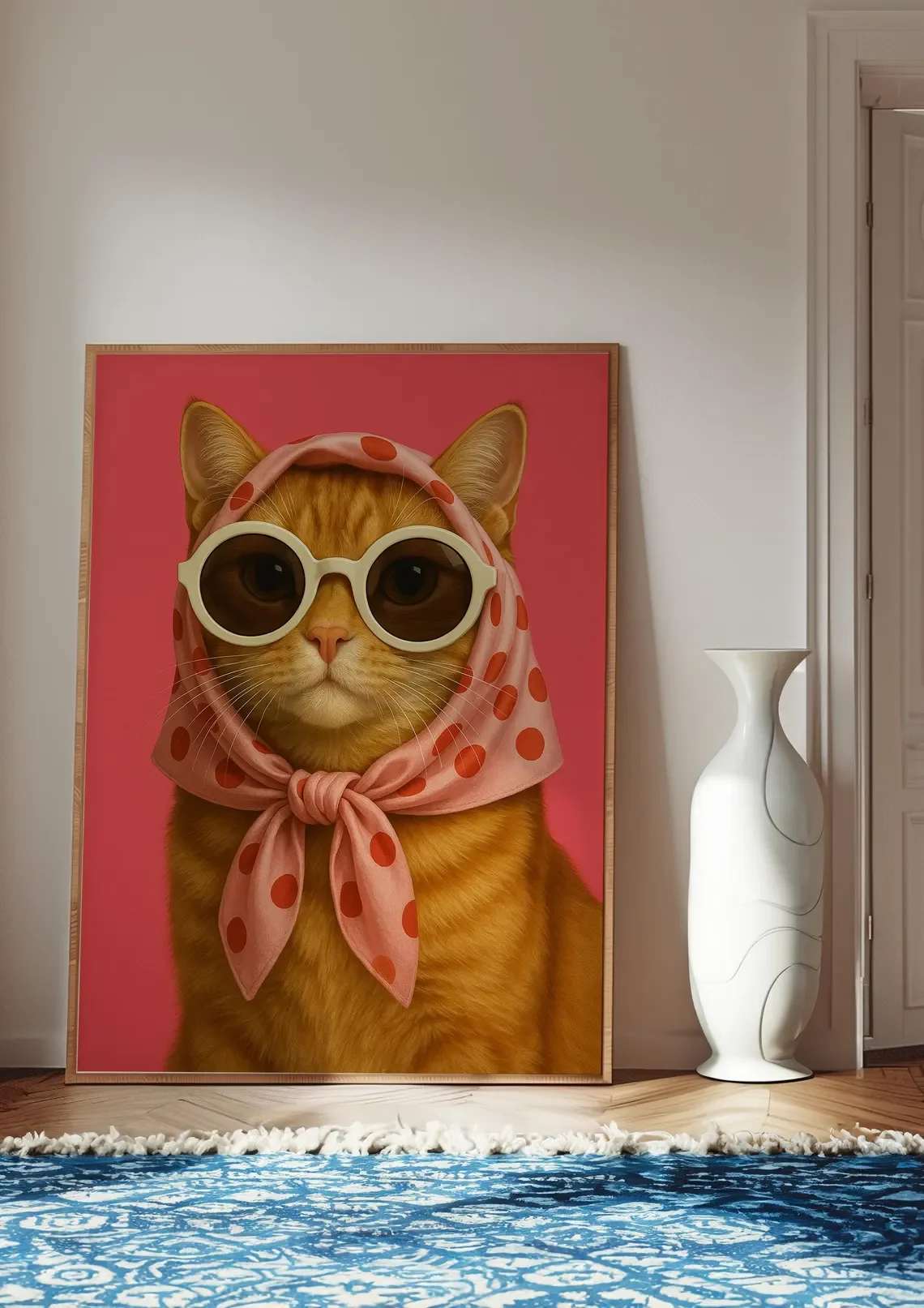 Schicker Katzen-Kunstdruck, süße Ingwer-Katzen-Wandkunst, moderner Pop-Art-Katzen-Druck, skurriles Tierposter, Geschenk für Haustierliebhaber, Katzen tun