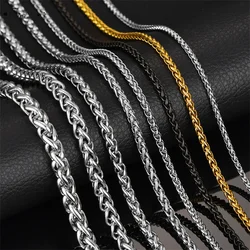 STAINLESS STEEL TWIST CHAIN NECKLACE FOR MEN THICK LONG NECK PUNK ROCK STYLE MALE