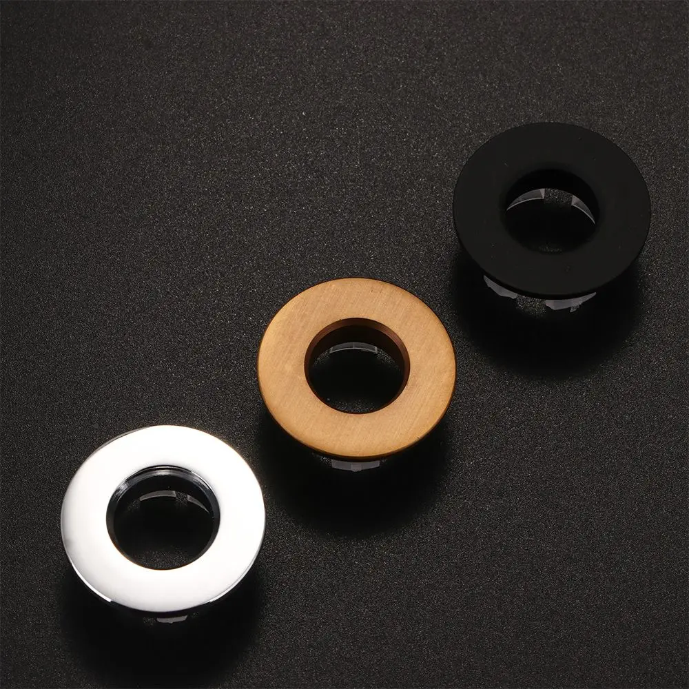 Durable Basin Faucet Round Brass Bathroom Overflow Cover Hole Cap Insert Chrome Ring