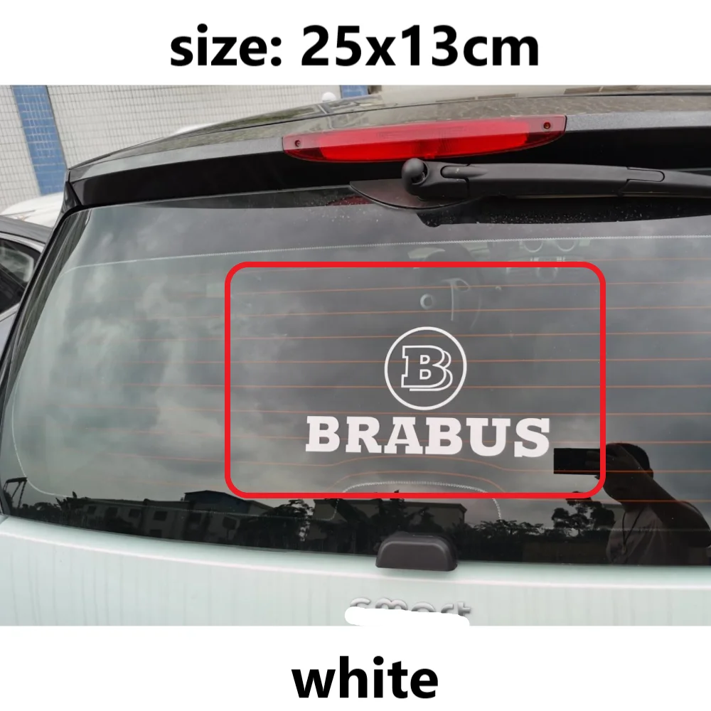 

25x13cm White reflective decorative sticker for Brabus Smart w464 w221 w213 w206 w212 w204 w205 GLC w253 G63 G65 W463 G500 G350