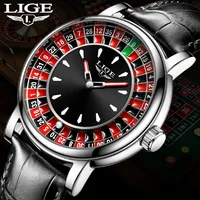 Relojes LIGE creativos de lujo para Hombre, reloj de pulsera de cuarzo luminoso resistente al agua con esfera de juego de ruleta para Hombre + caja