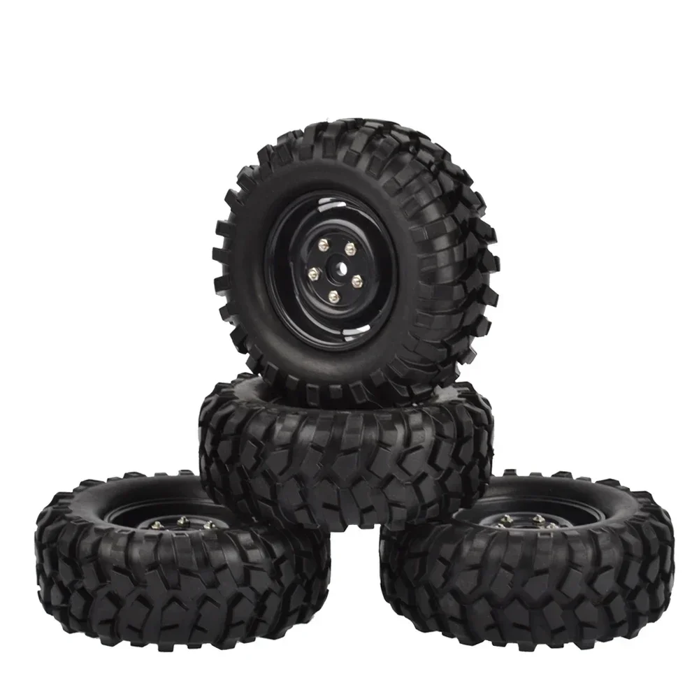 

4pcs 96mm 1.9 Inch Rubber Tires/Tyres and Wheel Rims for Axial SCX10 D90 Tamiya CC01 1:10 RC Rock Crawler Car