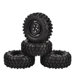 4pcs 96mm 1.9 Inch Rubber Tires/Tyres and Wheel Rims for Axial SCX10 D90 Tamiya CC01 1:10 RC Rock Crawler Car