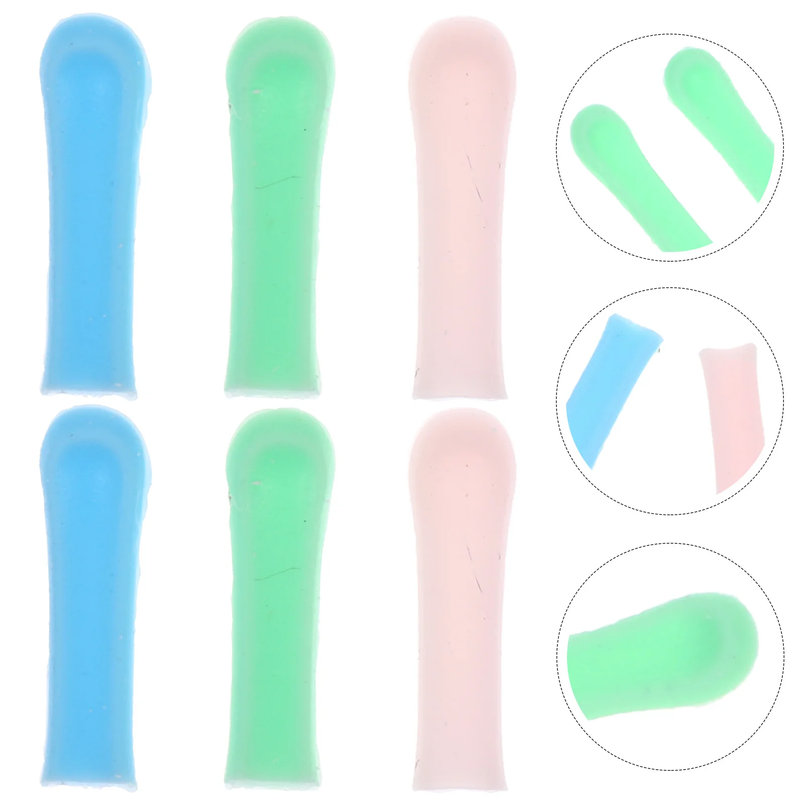 

15pcs Visual Ear Spoon Covers Soft Silicone Replacement 3 5MM 3 9MM Blue Green Pink Each Wax Removal Tool For